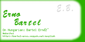 erno bartel business card